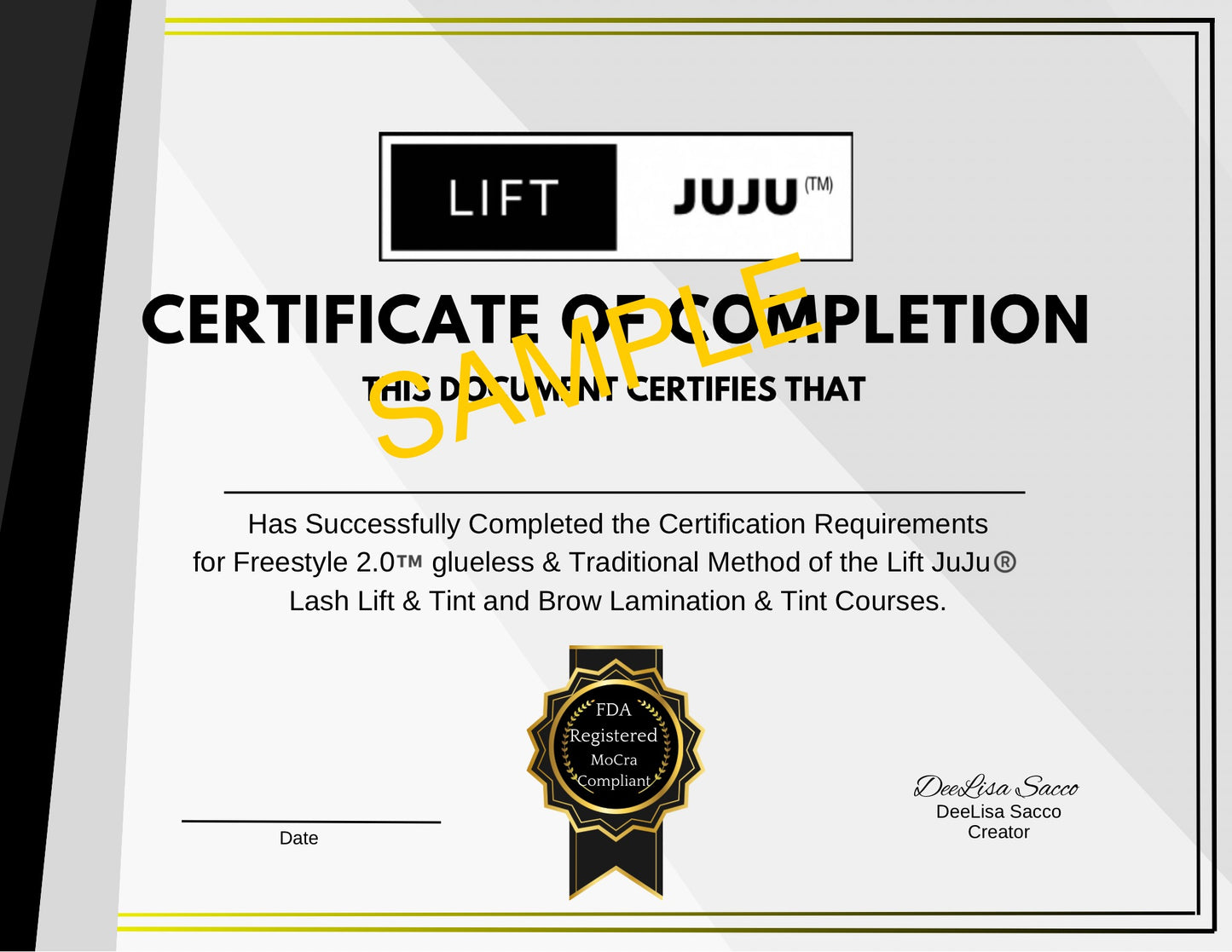 Lift JuJu®️ Certificate of Completion