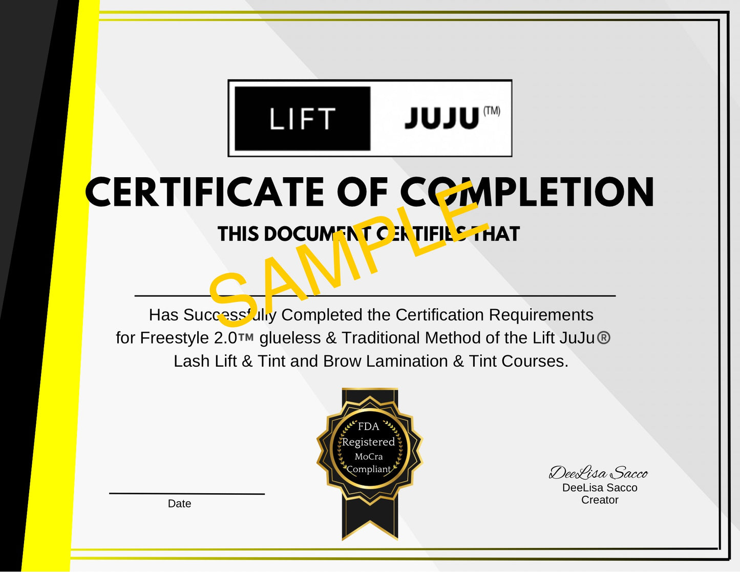Lift JuJu®️ Certificate of Completion